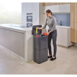 Abfalltrennungs- und Recyclingbehälter Totem Max Grau