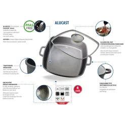 Alucast Servierpfanne mit Deckel 