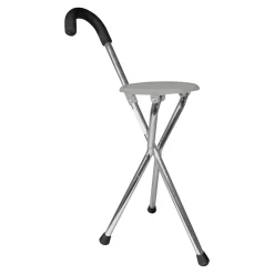 Alu-Gehstock mit Sitz, Dreifußgehhilfe, faltbar