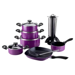 Aluguss-Topfset, 17-teilig lila