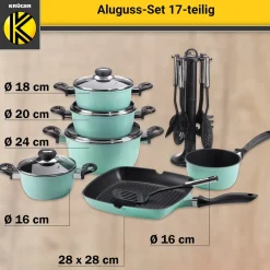Aluguss-Topfset, 17-teilig mint