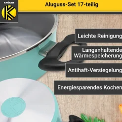 Aluguss-Topfset, 17-teilig mint