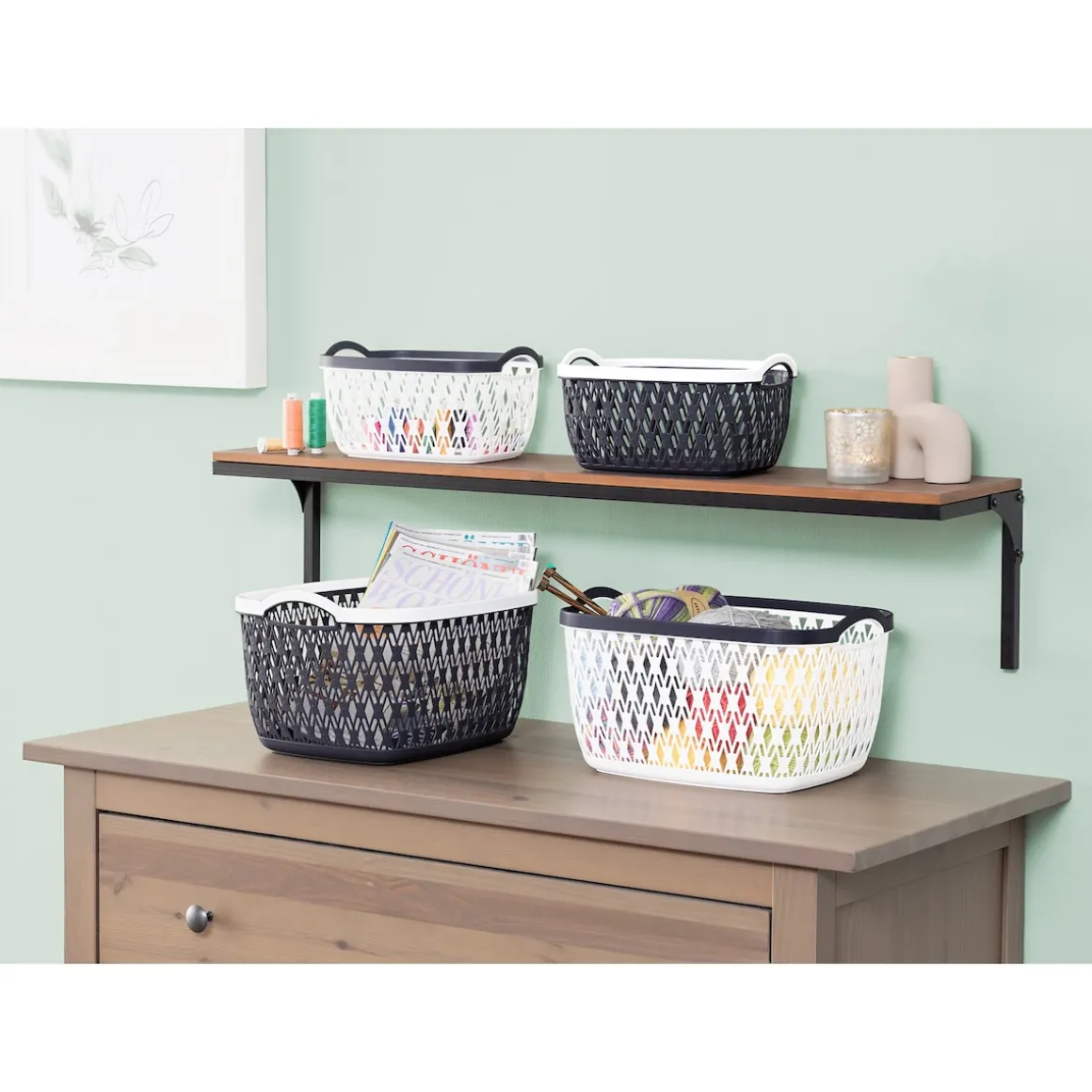 Aufbewahrungskorb, 2 Stück groß, (LxBxH) 34x28x20 cm