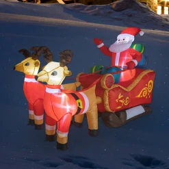 Aufblasbarer Weihnachtsmann mit Schlitten