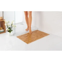 Badematte aus Bambus, rutschfest braun