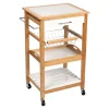 Bambus-Küchen- und Servierwagen