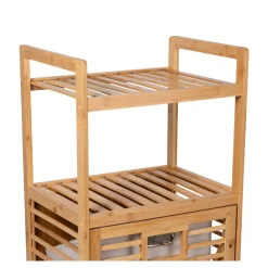 Bambus-Regal mit Wäschesammler