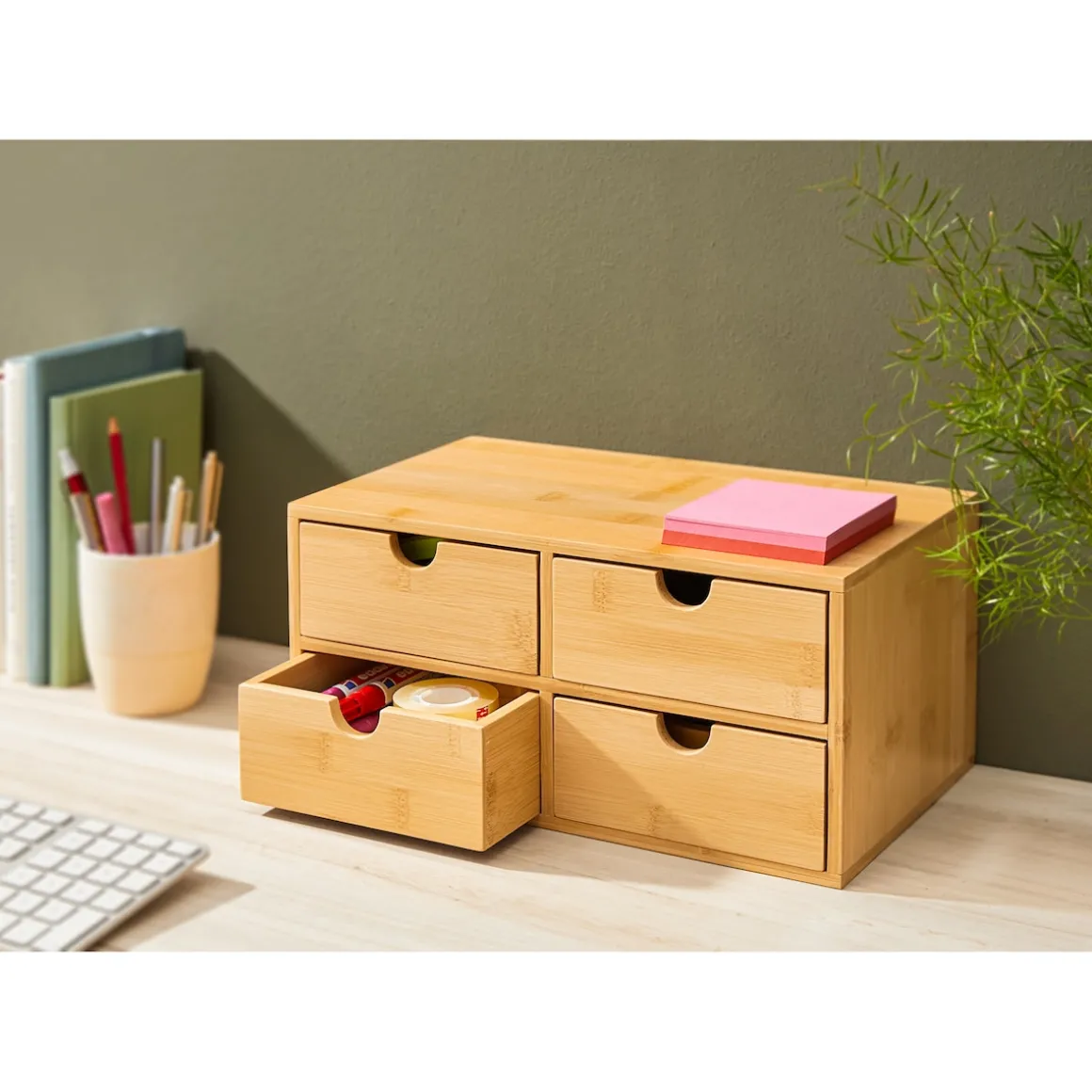 Bambus-Schubladen-Schränkchen