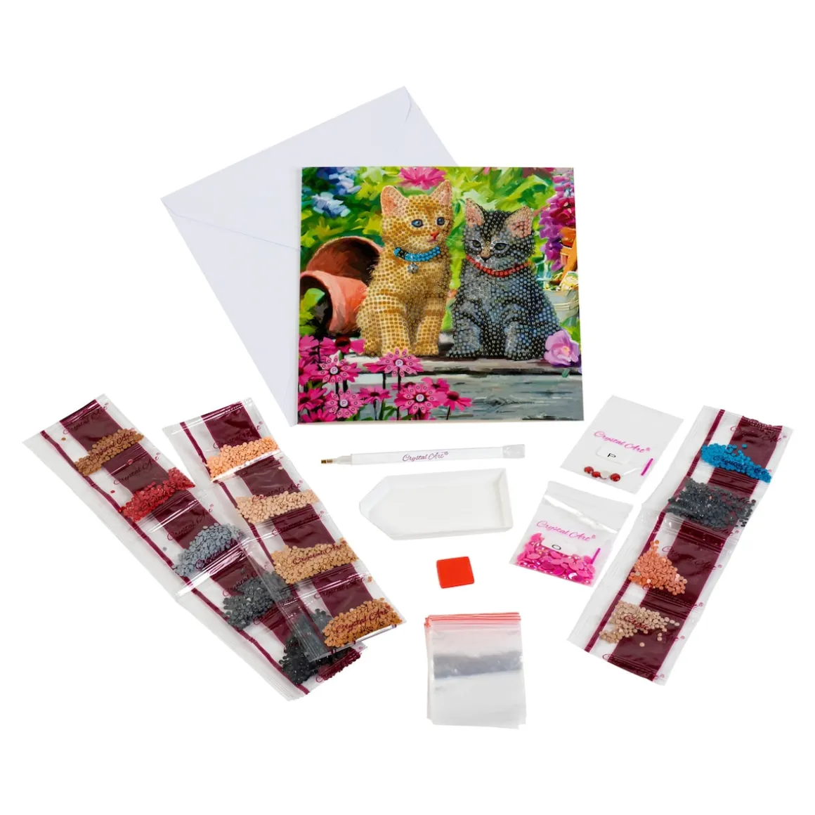 Bastel-Set, Crystal Art Katzenpärchen