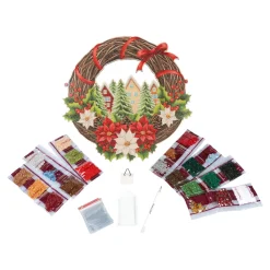 Bastel-Set, Crystal Art „Weihnachtskranz“