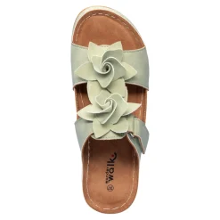 Bequem-Pantolette „Blume“ grün