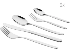 Besteck-Set, Edelstahl Serie 200 6x Menülöffel, 6x Menügabel, 6x Menümesser, 6x Kaffeelöffel, 6x Kuchengabel
