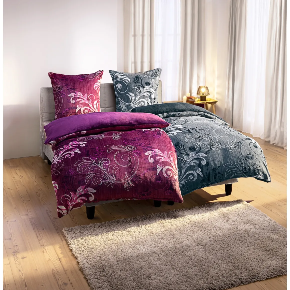 Bettwäsche "Cashmerelike", 2-teilig, 135x200 cm grau