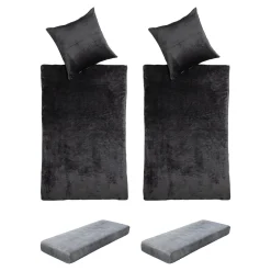 Bettwäsche-Set "Cashmerelike", 6-teilig, 135x200 cm grau