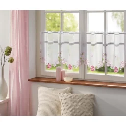 Bistrogardine mit Stickerei „Rose“