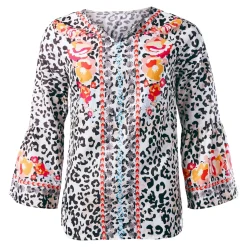 Bluse "Romantik" schwarz/weiß