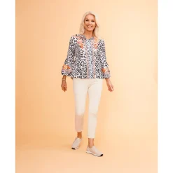 Bluse "Romantik" schwarz/weiß