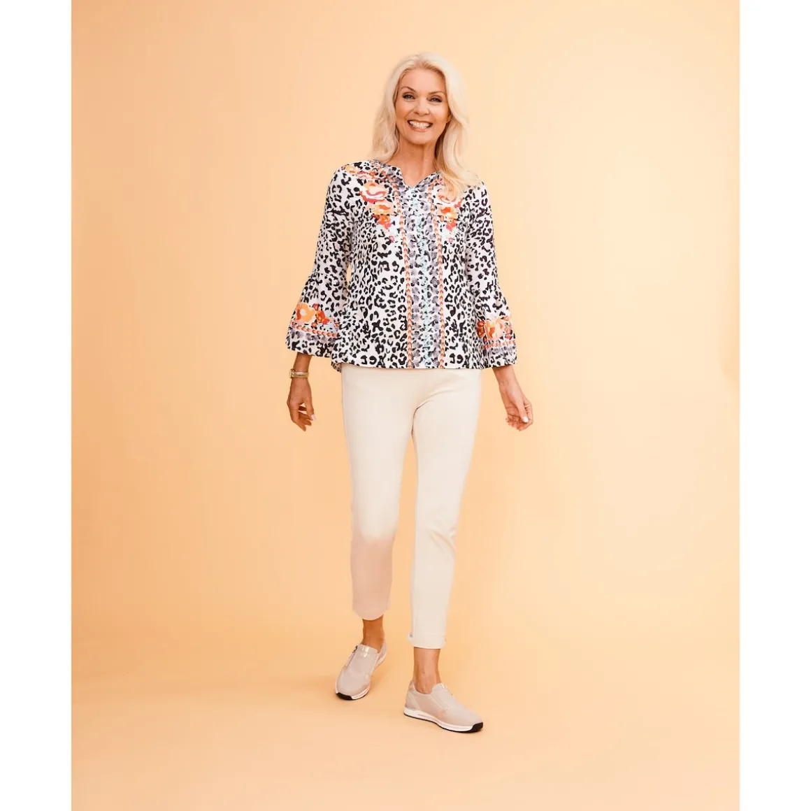 Bluse "Romantik" schwarz/weiß