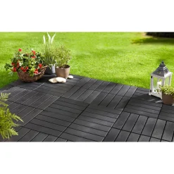 Bodenplatten "schwarz", 4 Stück = 0,36 m²