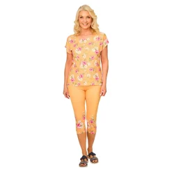 Capri-Leggings „Blütenzauber“ orange