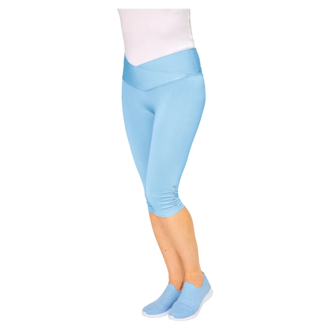 Capri-Leggings „Diamant-Optik“ hellblau