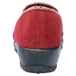 Damen Hausschuh Alpenblume dunkelrot