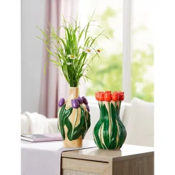 3D-Blumenvase lila Tulpen