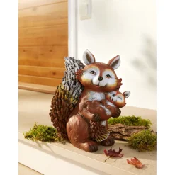 Dekofigur "Fuchsmama mit Kind"