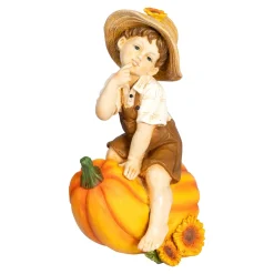 Dekofigur „Michl auf dem Kürbis“