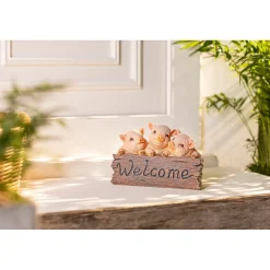 Dekofigur „Willkommen bei der Schweinebande“