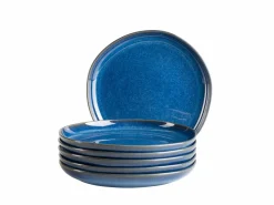 Dessertteller Set, Steinzeug Cordelia Königsblau