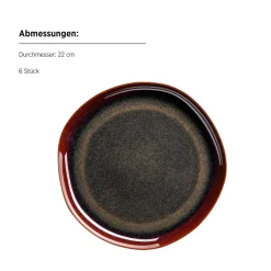 Dessertteller Set, Steinzeug Cordelia Braun