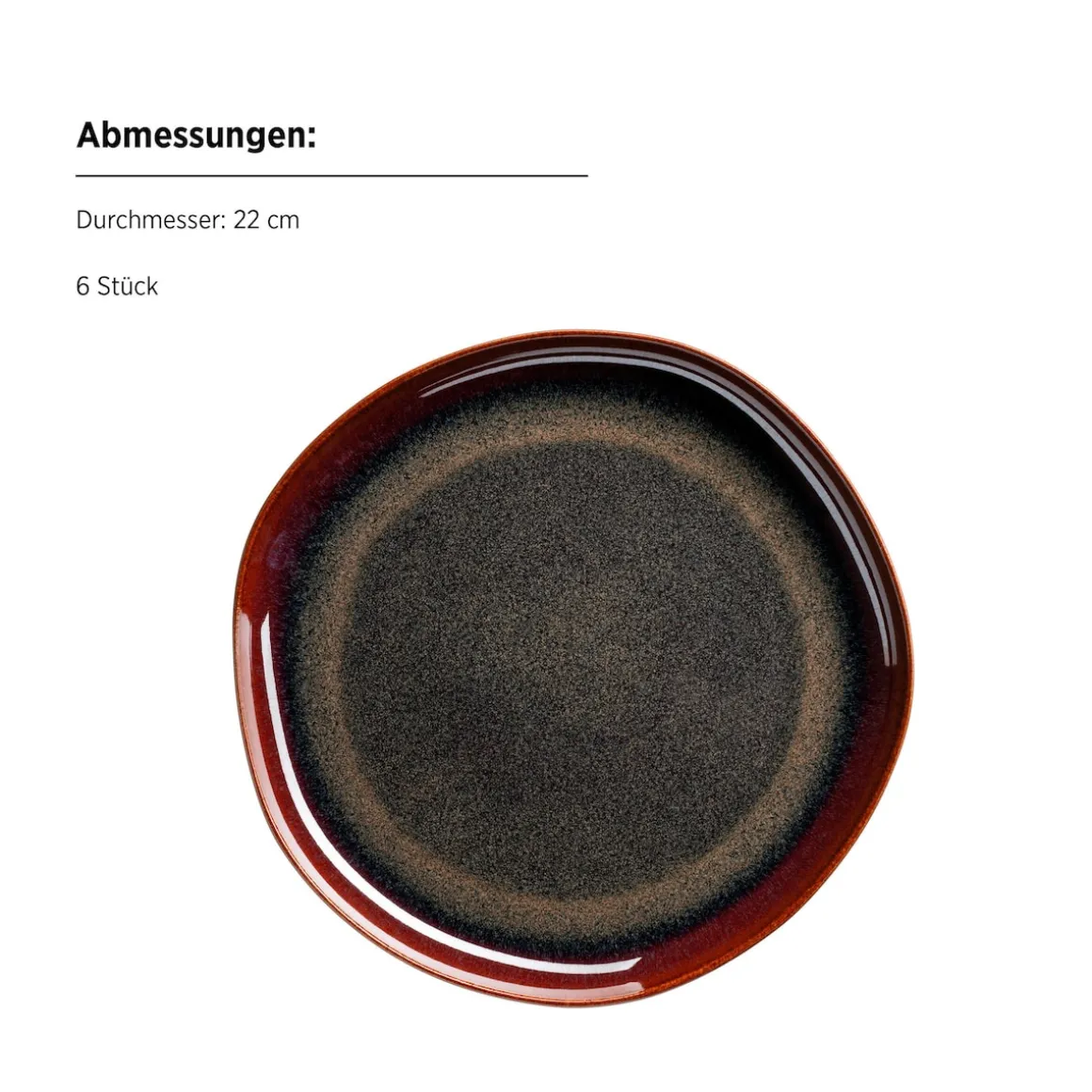 Dessertteller Set, Steinzeug Cordelia Braun