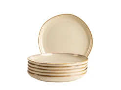 Dessertteller Set, Steinzeug Cordelia Sand