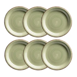 Dessertteller-Set, Steingut LUMACA Olivgrün