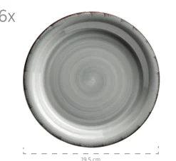 Dessertteller-Set, Steingut LUMACA Grau