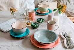 Dessertteller-Set, Steingut LUMACA Beige