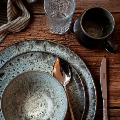 Dessertteller-Set, Steinzeug Carellia Grau