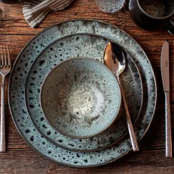 Dessertteller-Set, Steinzeug Carellia Grau