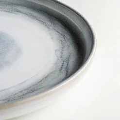 Dessertteller-Set, Steinzeug TIEFER SEE Grau / Weiß