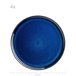 Dessertteller-Set, Steinzeug Niara Schwarz / Grau