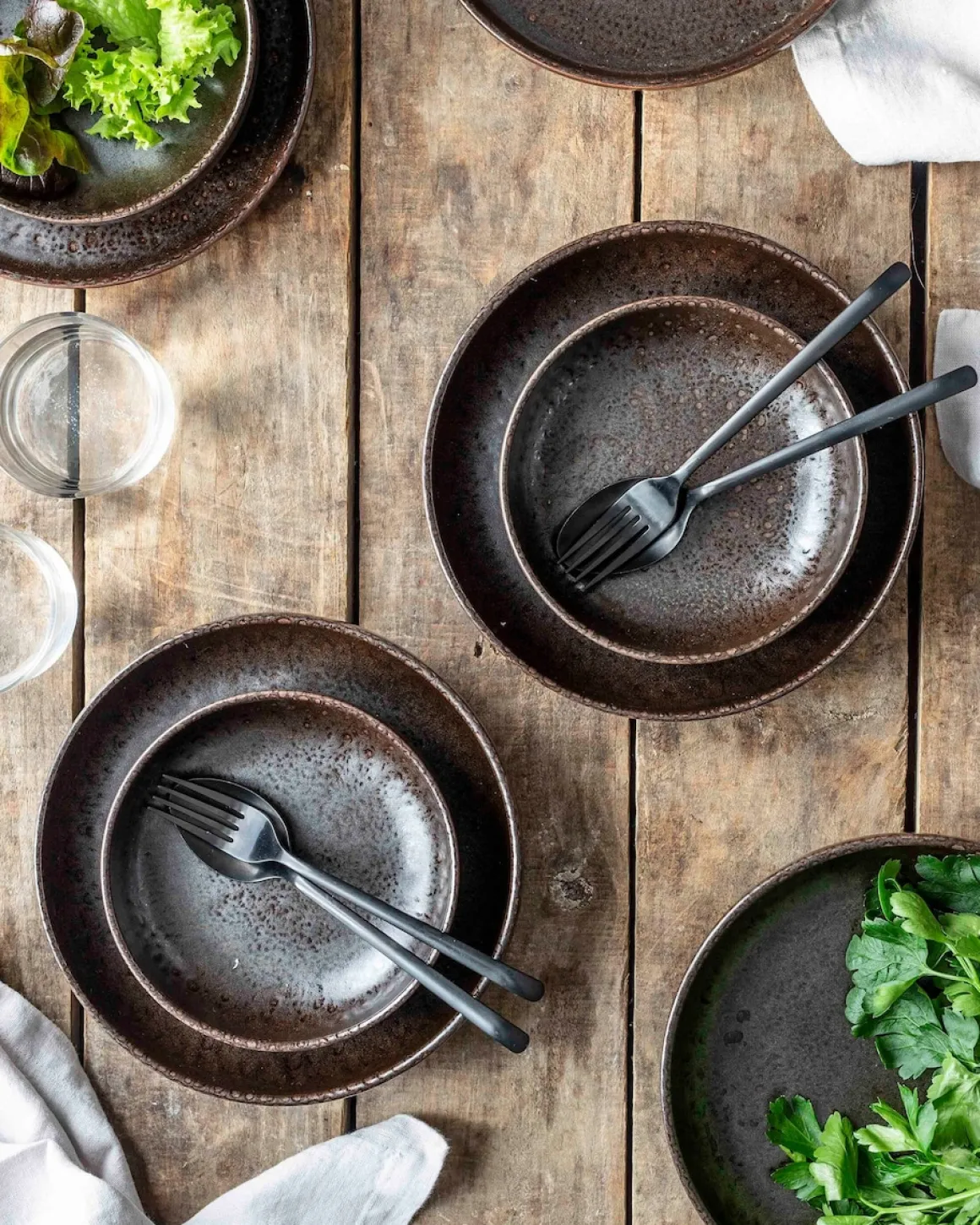 Dessertteller-Set, Steinzeug Glockenklang