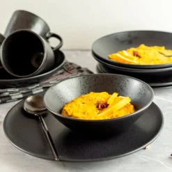 Dessertteller-Set, Steinzeug Essential