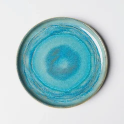 Dessertteller-Set, Steinzeug TIEFER SEE Blau / Grün