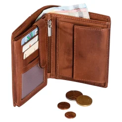 Echtleder Geldbörse mit Sicherheitsfach