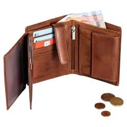Echtleder Geldbörse mit Sicherheitsfach
