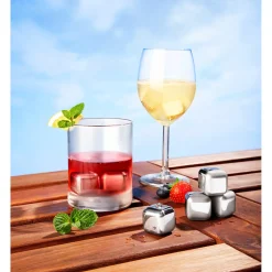 Edelstahl-Eiswürfel, 4 Stück