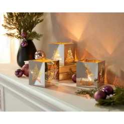 Edelstahl-Windlichter, 3 Stück