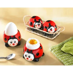 Eierbecher, 2 Stück Marienkäfer