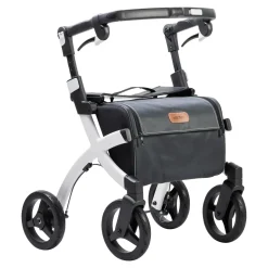 Einkaufsrollator Rollz Flex mit Sitz und Tasche, faltbar Pebble White Small